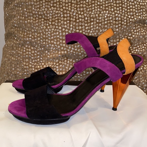 GUCCI Multicolored Orange Metallic Heel - Picture 7 of 8